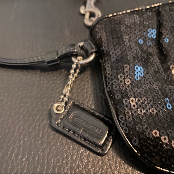 Coach Black Sequin Wristlet - Picture 2 of 4